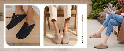 Sabot in pelle scamosciata